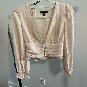 Beige cropped blouse